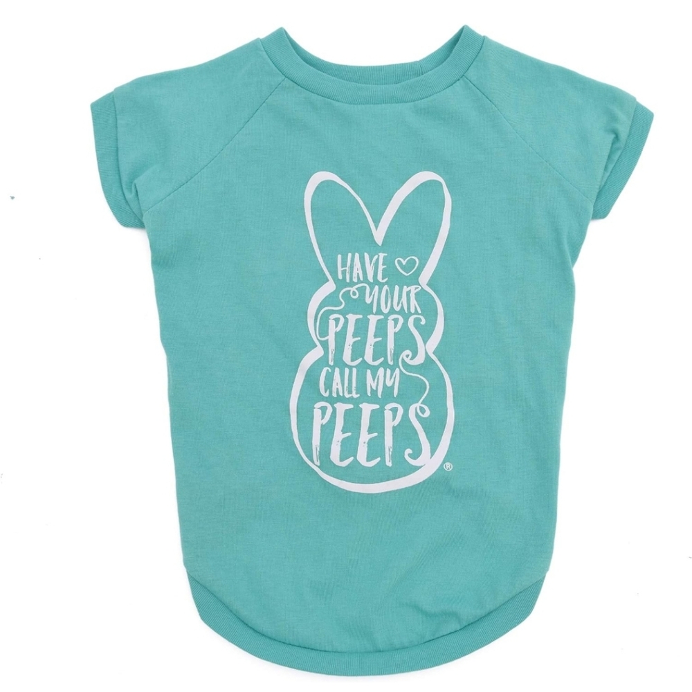 Dog Shurr Easter Peeps Bunny Dog T-Shirt says Have Your Peeps Call My Peeps